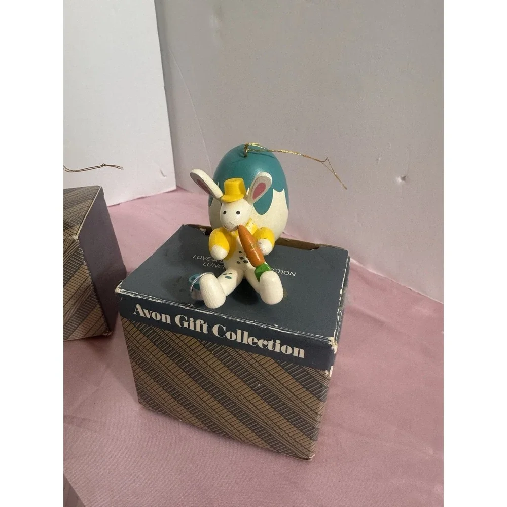 Vintage Avon Easter Ornaments Bunny Lamb‎ Basket Lot Of 6 With Boxes